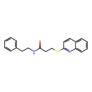 N-(2-phenylethyl)-3-(quinolin-2-ylsulfanyl)propanamide structure