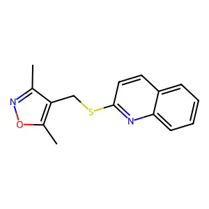 3,5-Dimethyl-4-((quinolin-2-ylthio)methyl)isoxazole structure
