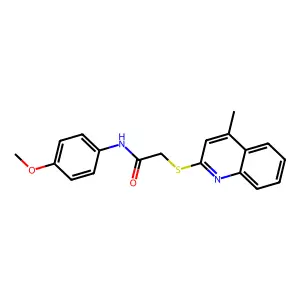 N-(4-methoxyphenyl)-2-(4-methylquinolin-2-yl)sulfanylacetamide structure