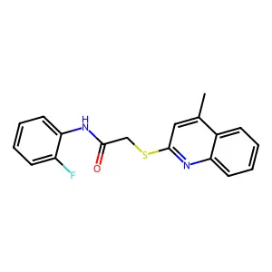 N-(2-fluorophenyl)-2-((4-methylquinolin-2-yl)thio)acetamide structure