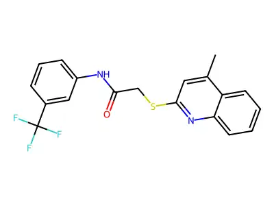 2-(4-methylquinolin-2-yl)sulfanyl-N-[3-(trifluoromethyl)phenyl]acetamide structure