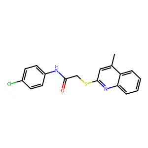 N-(4-chlorophenyl)-2-((4-methylquinolin-2-yl)thio)acetamide structure