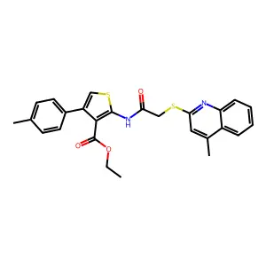 ETHYL 4-(4-METHYLPHENYL)-2-{2-[(4-METHYLQUINOLIN-2-YL)SULFANYL]ACETAMIDO}THIOPHENE-3-CARBOXYLATE structure