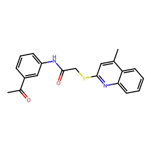 N-(3-acetylphenyl)-2-(4-methylquinolin-2-yl)sulfanylacetamide structure
