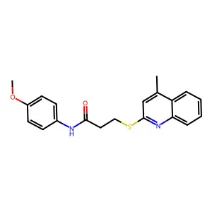 N-(4-methoxyphenyl)-3-[(4-methyl-2-quinolinyl)sulfanyl]propanamide structure