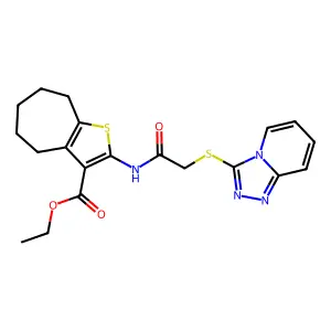 ETHYL 2-(2-{[1,2,4]TRIAZOLO[4,3-A]PYRIDIN-3-YLSULFANYL}ACETAMIDO)-4H,5H,6H,7H,8H-CYCLOHEPTA[B]THIOPHENE-3-CARBOXYLATE structure