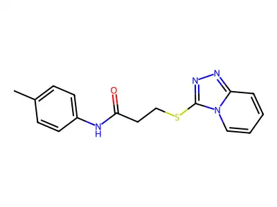 3-([1,2,4]triazolo[4,3-a]pyridin-3-ylthio)-N-(p-tolyl)propanamide structure