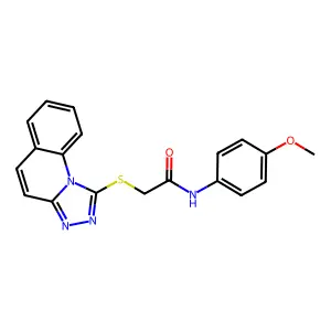 N-(4-methoxyphenyl)-2-{[1,2,4]triazolo[4,3-a]quinolin-1-ylsulfanyl}acetamide structure
