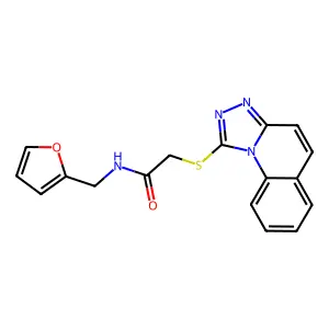 2-([1,2,4]triazolo[4,3-a]quinolin-1-ylthio)-N-(furan-2-ylmethyl)acetamide structure