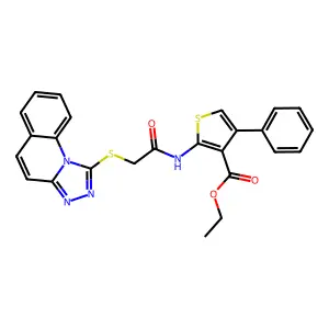 ETHYL 4-PHENYL-2-(2-{[1,2,4]TRIAZOLO[4,3-A]QUINOLIN-1-YLSULFANYL}ACETAMIDO)THIOPHENE-3-CARBOXYLATE structure