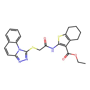 ETHYL 2-(2-{[1,2,4]TRIAZOLO[4,3-A]QUINOLIN-1-YLSULFANYL}ACETAMIDO)-4,5,6,7-TETRAHYDRO-1-BENZOTHIOPHENE-3-CARBOXYLATE structure