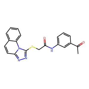 N-(3-acetylphenyl)-2-([1,2,4]triazolo[4,3-a]quinolin-1-ylsulfanyl)acetamide structure