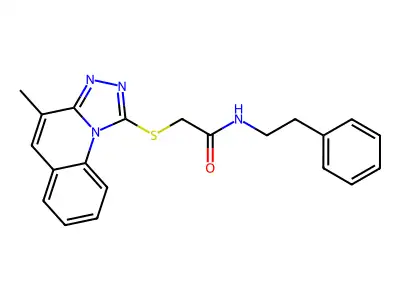 2-((4-methyl-[1,2,4]triazolo[4,3-a]quinolin-1-yl)thio)-N-phenethylacetamide structure