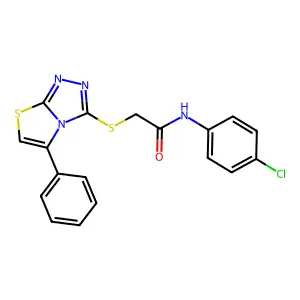 N-(4-chlorophenyl)-2-((5-phenylthiazolo[2,3-c][1,2,4]triazol-3-yl)thio)acetamide structure