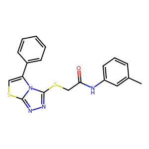 N-(3-methylphenyl)-2-({5-phenyl-[1,2,4]triazolo[3,4-b][1,3]thiazol-3-yl}sulfanyl)acetamide structure