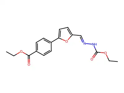 Ethyl 2-({5-[4-(ethoxycarbonyl)phenyl]furan-2-yl}methylidene)hydrazine-1-carboxylate structure