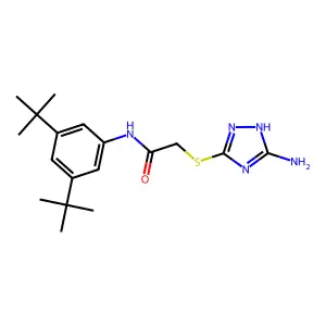 2-[(5-amino-1H-1,2,4-triazol-3-yl)sulfanyl]-N-(3,5-ditert-butylphenyl)acetamide structure