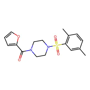 (4-((2,5-Dimethylphenyl)sulfonyl)piperazin-1-yl)(furan-2-yl)methanone structure