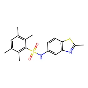 2,3,5,6-tetramethyl-N-(2-methyl-1,3-benzothiazol-5-yl)benzenesulfonamide structure