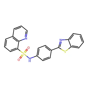 N-[4-(1,3-benzothiazol-2-yl)phenyl]quinoline-8-sulfonamide structure