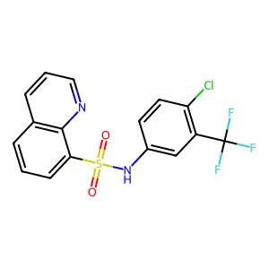 N-[4-chloro-3-(trifluoromethyl)phenyl]quinoline-8-sulfonamide structure