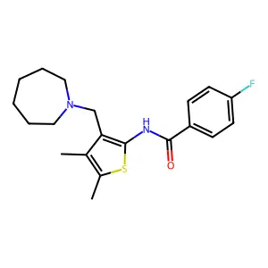 N-[3-(1-azepanylmethyl)-4,5-dimethyl-2-thienyl]-4-fluorobenzamide structure