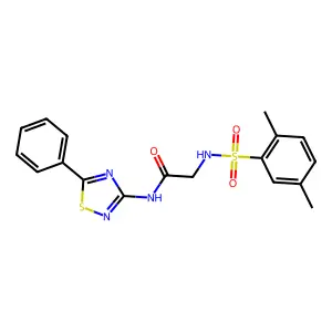 2-(2,5-dimethylbenzenesulfonamido)-N-(5-phenyl-1,2,4-thiadiazol-3-yl)acetamide structure