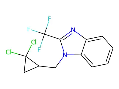 1-[(2,2-Dichlorocyclopropyl)methyl]-2-(trifluoromethyl)benzimidazole structure