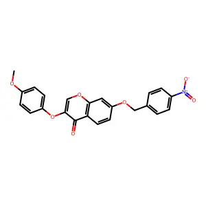 3-(4-Methoxyphenoxy)-7-[(4-nitrophenyl)methoxy]chromen-4-one structure