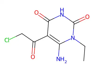 6-amino-5-(chloroacetyl)-1-ethylpyrimidine-2,4(1H,3H)-dione structure