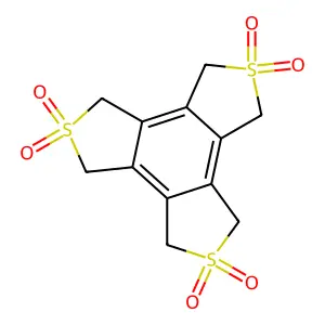 4,6,7,9-Tetrahydro-1H-2lambda~6~,5lambda~6~,8lambda~6~-benzo[1,2-c:3,4-c':5,6-c'']tristhiophene-2,2,5,5,8,8(3H)-hexone structure