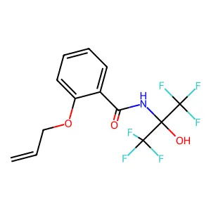 N-(1,1,1,3,3,3-hexafluoro-2-hydroxypropan-2-yl)-2-prop-2-enoxybenzamide structure
