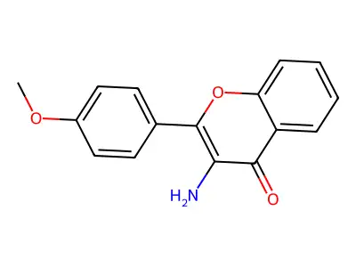 4H-1-Benzopyran-4-one, 3-amino-2-(4-methoxyphenyl)- structure