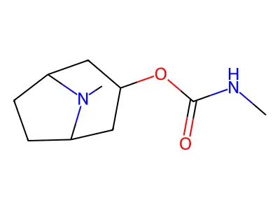 8-Azabicyclo(3.2.1)octan-3-ol, 8-methylmethylcarbamate (ester), endo- structure