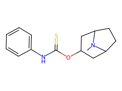 Carbamothioic acid, phenyl-O-(8-methyl-8-azabicyclo(3.2.1)oct-3-yl) ester, exo- structure