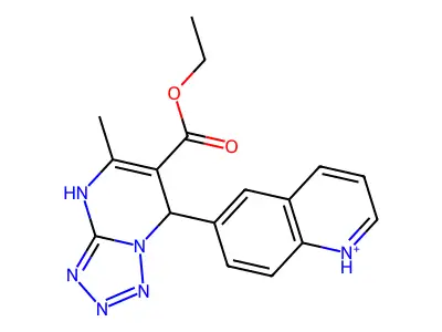 ethyl 5-methyl-7-quinolin-1-ium-6-yl-1,7-dihydrotetrazolo[1,5-a]pyrimidine-6-carboxylate structure