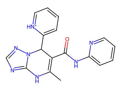 5-methyl-7-pyridin-1-ium-2-yl-N-pyridin-2-yl-1,7-dihydro-[1,2,4]triazolo[1,5-a]pyrimidine-6-carboxamide structure