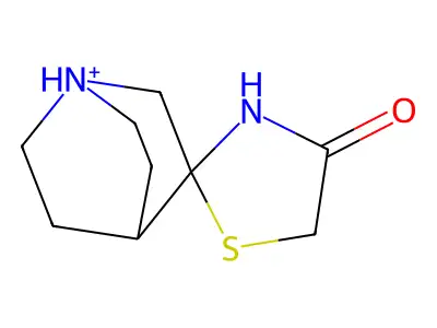 Spiro[1,3-thiazolidine-2,3'-1-azoniabicyclo[2.2.2]octane]-4-one structure