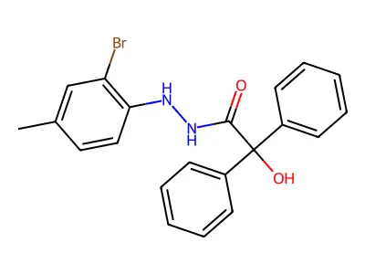 N'-(2-bromo-4-methylphenyl)-2-hydroxy-2,2-diphenylacetohydrazide structure
