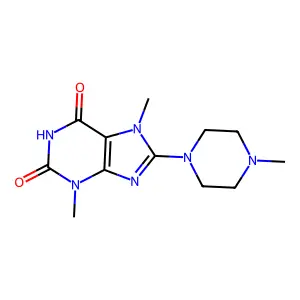3,7-Dimethyl-8-(4-methylpiperazin-1-yl)purine-2,6-dione structure