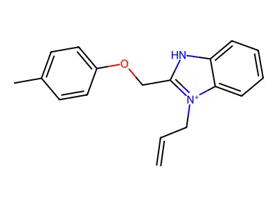 2-[(4-methylphenoxy)methyl]-3-prop-2-enyl-1H-benzimidazol-3-ium structure