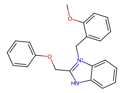 3-[(2-methoxyphenyl)methyl]-2-(phenoxymethyl)-1H-benzimidazol-3-ium structure