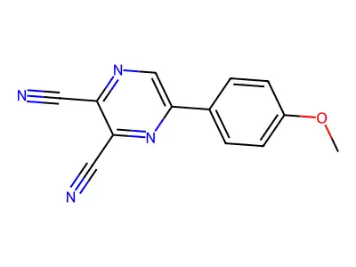 2,3-Pyrazinedicarbonitrile, 5-(4-methoxyphenyl)- structure