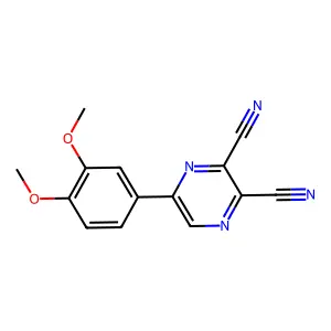 5-(3,4-Dimethoxyphenyl)pyrazine-2,3-dicarbonitrile structure