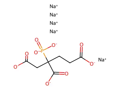 Pentasodium;1,1,2,3,4-pentaphosphonatobutane-1,2,4-tricarboxylate structure