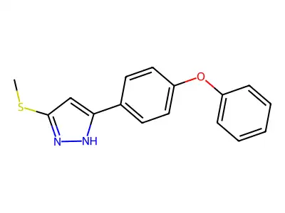5-(methylthio)-3-(4-phenoxyphenyl)-1H-pyrazole structure