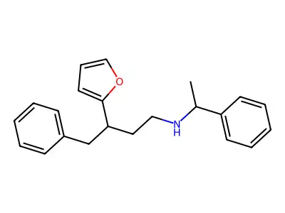 3-(furan-2-yl)-4-phenyl-N-(1-phenylethyl)butan-1-amine structure