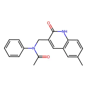 N-[(6-methyl-2-oxo-1H-quinolin-3-yl)methyl]-N-phenylacetamide structure