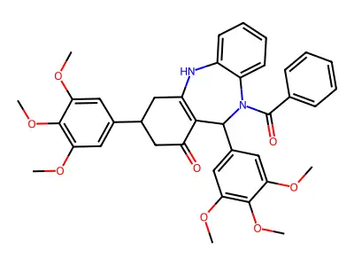 [1-hydroxy-3,11-bis(3,4,5-trimethoxyphenyl)-2,3,4,11-tetrahydro-10H-dibenzo[b,e][1,4]diazepin-10-yl](phenyl)methanone structure
