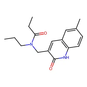 N-[(6-methyl-2-oxo-1H-quinolin-3-yl)methyl]-N-propylpropanamide structure